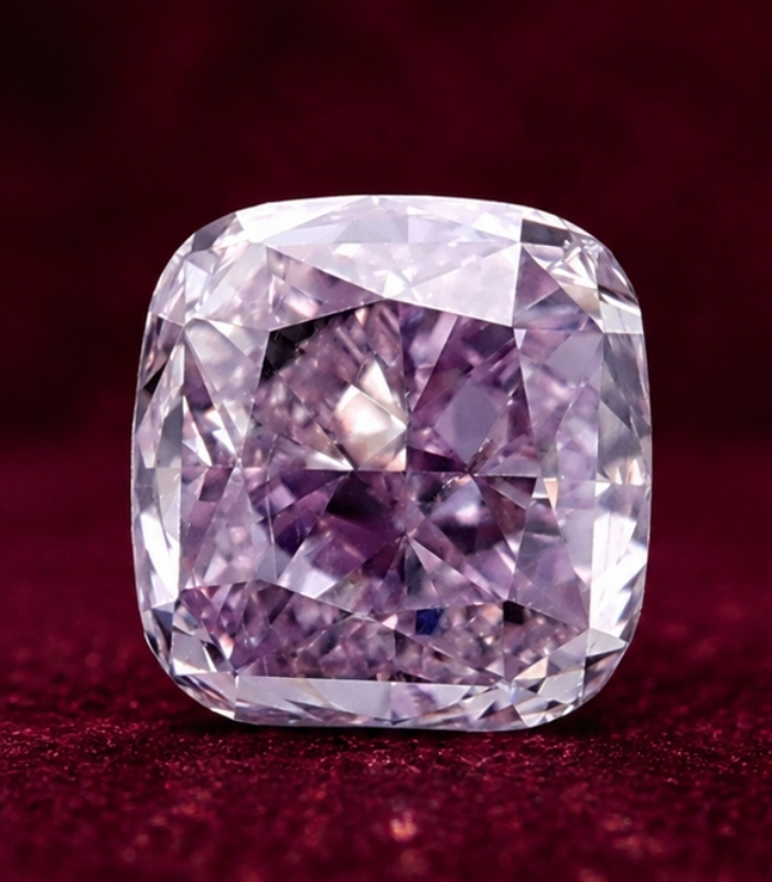 64 (1) GIA Certified 0.26 CT Cushion Diamond Purple-Pink Color Natural Diamond (3.23 MM) - Image 1