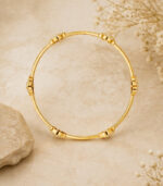 Yellow Gold Natural Diamond Bangle | Infinity Linear Diamond Bangle | Elegant Fine Jewellery - Image 3