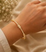 Yellow Gold Natural Diamond Bangle | Infinity Linear Diamond Bangle | Elegant Fine Jewellery - Image 4
