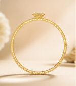 Yellow Gold Blue Sapphire Diamond Bangle | Neelam Chakra Gemstone Bangle | Natural Sapphire Jewellery - Image 3