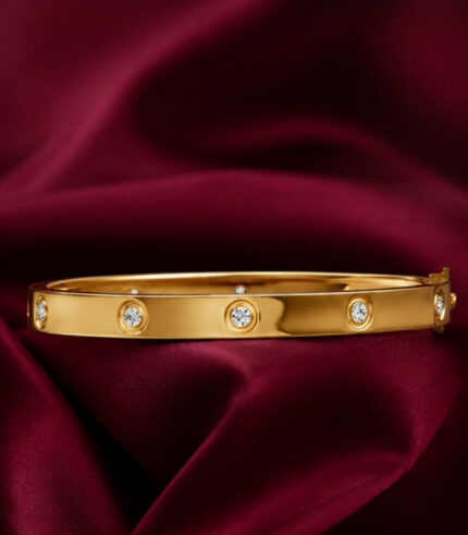 Lab-Grown Diamond Bangle Bracelet | Flush-Set Diamond Bangle | Contemporary Fine Jewellery