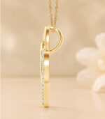 Yellow Gold Mother & Baby Diamond Heart Pendant | Natural Diamond Pendant for New Moms | Fine Jewellery - Image 2