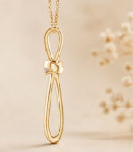 Yellow Gold Diamond Cross Pendant | Ribbon Twist Natural Diamond Cross Pendant | Fine Jewellery - Image 2