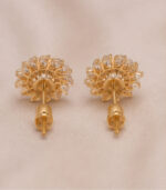 Yellow Gold Diamond Floral Stud Earrings | Luxury Designer Earrings - Image 4