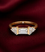 Yellow Gold Diamond Ring for Women | Elegant Minimal Gold Ring