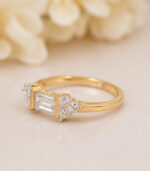 Yellow Gold Diamond Ring for Women | Elegant Minimal Gold Ring - Image 4