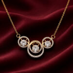 Yellow Gold Diamond Circle Pendant Necklace for Women | Elegant Three-Circle Designer Gold Pendant