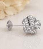 Yellow Gold Diamond Stud Earrings | Floral Cluster Gold Earrings for Women | Elegant Fine Jewellery - Image 4
