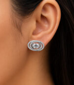 Yellow Gold Diamond Stud Earrings | Floral Cluster Gold Earrings for Women | Elegant Fine Jewellery - Image 3