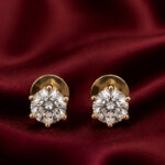 Yellow Gold Diamond Stud Earrings for Women | Minimalist Everyday Gold Earrings
