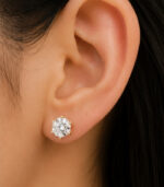 Yellow Gold Diamond Stud Earrings for Women | Classic Solitaire-Inspired Gold Earrings | Fine Jewellery - Image 2