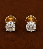 White Gold Diamond Solitaire-Style Stud Earrings for Women | Classic Fine Jewellery