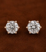 White Gold Diamond Solitaire-Style Stud Earrings for Women | Classic Fine Jewellery