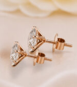 White Gold Diamond Solitaire-Style Stud Earrings for Women | Classic Fine Jewellery - Image 4