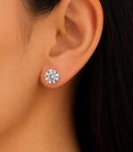 White Gold Diamond Solitaire-Style Stud Earrings for Women | Classic Fine Jewellery - Image 2