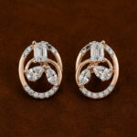 Rose & White Gold Diamond Hoop Earrings for Women | Contemporary Designer Earrings