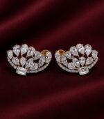 Yellow Gold Diamond Floral Stud Earrings | Designer Gold Earrings for Women | Fine Jewellery