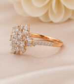 Rose Gold Diamond Floral Ring for Women | Designer Flower Gold Ring | Fine Jewellery - Image 2