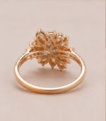 Rose Gold Diamond Floral Ring for Women | Designer Flower Gold Ring | Fine Jewellery - Image 3