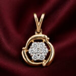 Yellow Gold Diamond Circle Pendant | Modern Designer Gold Pendant for Women | Fine Jewellery