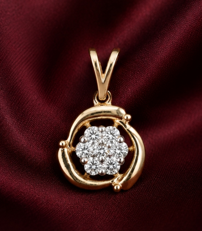 Yellow Gold Diamond Circle Pendant | Modern Designer Gold Pendant for Women | Fine Jewellery Yellow Gold Diamond Circle Pendant | Modern Designer Gold Pendant for Women | Fine Jewellery