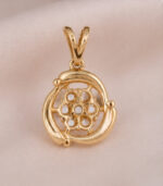 Yellow Gold Diamond Circle Pendant | Modern Designer Gold Pendant for Women | Fine Jewellery - Image 3