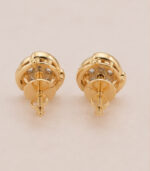 Yellow Gold Diamond Stud Earrings | Classic Round Gold Earrings for Women | Lightweight Fine Jewellery - Image 3