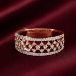 Rose Gold Diamond Band Ring for Women | Elegant Stackable Gold Ring | Fine Jewellery