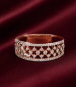 Rose Gold Diamond Band Ring for Women | Elegant Stackable Gold Ring | Fine Jewellery