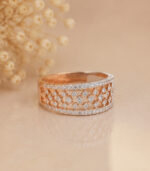 Rose Gold Diamond Band Ring for Women | Elegant Stackable Gold Ring | Fine Jewellery - Image 2