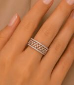 Rose Gold Diamond Band Ring for Women | Elegant Stackable Gold Ring | Fine Jewellery - Image 4