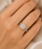 Yellow Gold Diamond Ring | Elegant Halo Style Gold Ring for Women | Designer Fine Jewellery - Image 4