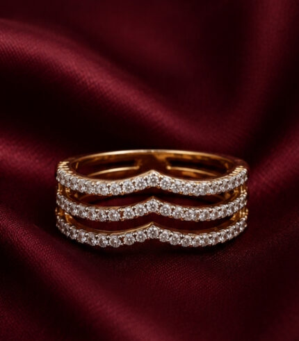 Yellow Gold Diamond Band Ring for Women | Elegant Everyday Gold Ring