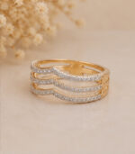 Yellow Gold Diamond Band Ring for Women | Elegant Everyday Gold Ring - Image 2