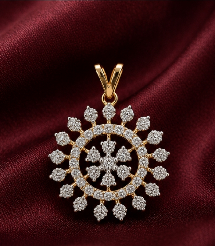 Company-7017 (1) Yellow Gold Pendant Set for Women | Elegant Fine Gold Jewellery - Image 1