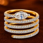 Yellow Gold Multi-Band Diamond Ring for Women | Contemporary Designer Ring